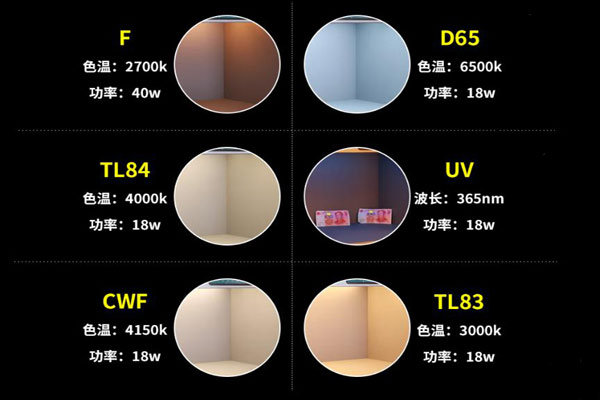 标准光源箱常见光源类型